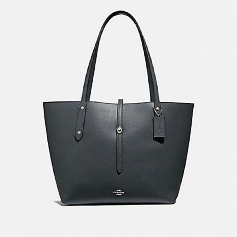 Coach Navy Leather Tote Shoulder Bag